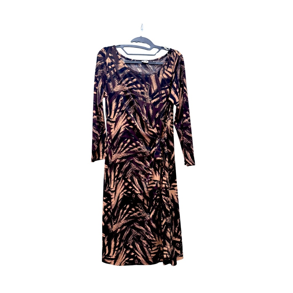 Anne Klein Black and Gold Long Sleeve Dress